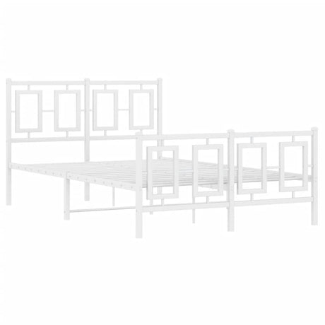 Vidaxl bedframe met hoofd- en voeteneinde metaal wit 120 x 190 cm