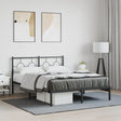 Vidaxl bedframe met hoofdbord metaal zwart 140x190 cm