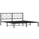 Vidaxl bedframe met hoofdbord metaal zwart 183x213 cm