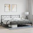 Vidaxl bedframe met hoofdbord metaal zwart 193x203 cm