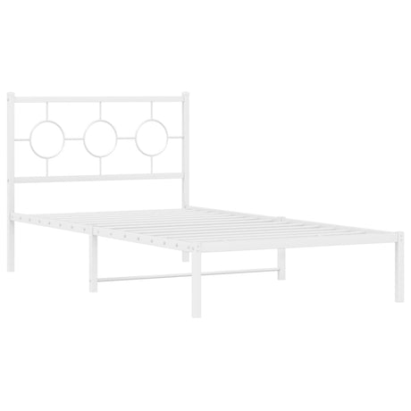 Vidaxl bedframe met hoofdbord metaal wit 100x200 cm