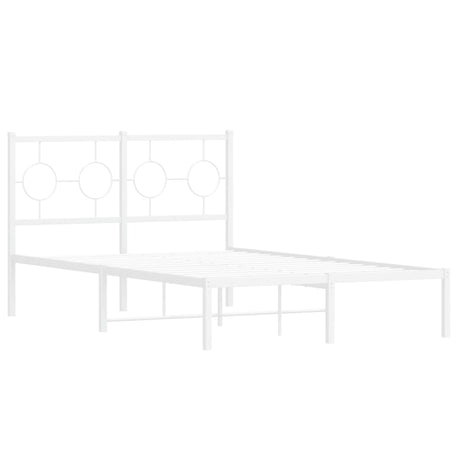 Vidaxl bedframe met hoofdbord metaal wit 120x190 cm