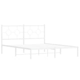Vidaxl bedframe met hoofdbord metaal wit 160x200 cm