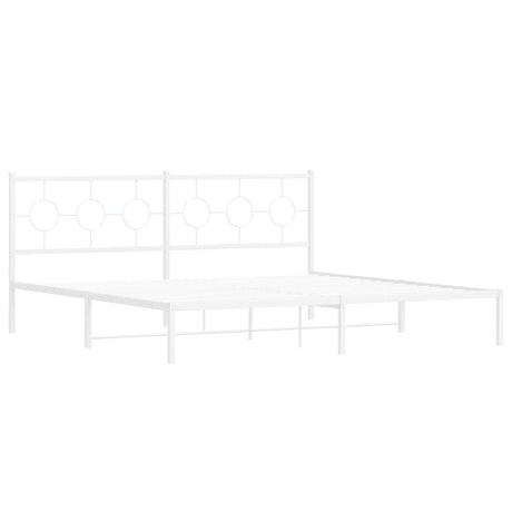 Vidaxl bedframe met hoofdbord metaal wit 200x200 cm