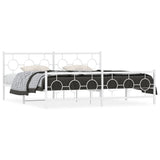 Vidaxl bedframe met hoofd- en voeteneinde metaal wit 193x203 cm