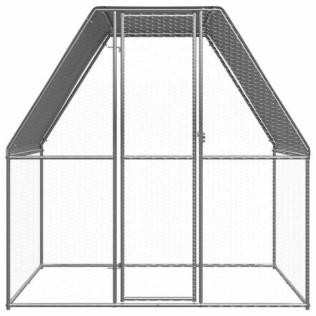 Vidaxl kippenkooi 2x2x2 m gegalvaniseerd staal zilverkleurig en grijs