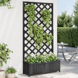 Vidaxl Planter med Latwerk Solid Vurenhout Black