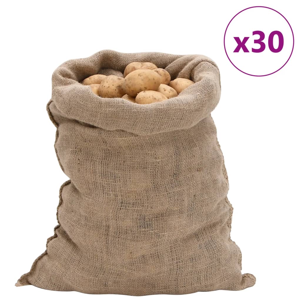 Bolsas de yute de Vidaxl 30 piezas 220 g m² 60x105 cm 100% yute