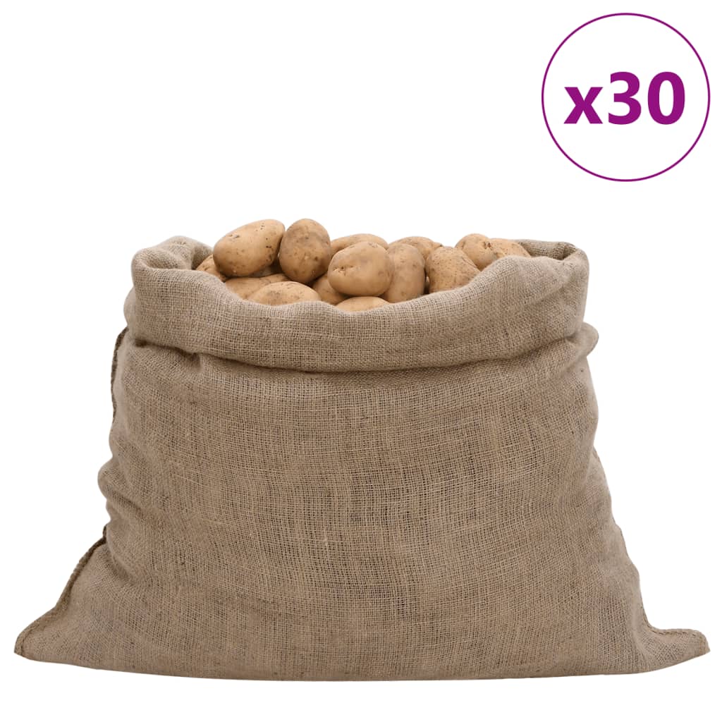 Vidaxl jute väskor 30 stycken 220 g m² 100x110 cm 100% jute