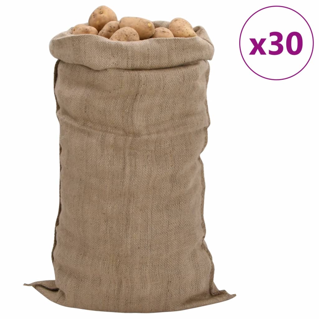 Vidaxl Jute -Taschen 30 Stücke 340 g m² 65x135 cm 100% Jute