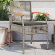 Vidaxl tuinstoelen 2 st met kussens poly rattan en acaciahout grijs