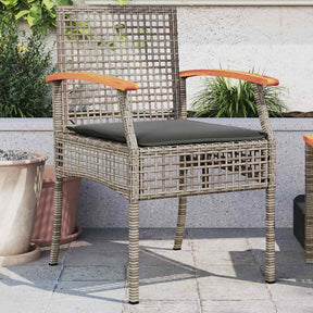 Vidaxl tuinstoelen 2 st met kussens poly rattan en acaciahout grijs