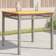Vidaxl tuintafel 80x80x75 cm poly rattan en acaciahout grijs