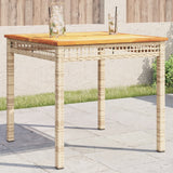 Vidaxl tuintafel 80x80x75 cm poly rattan en acaciahout beige