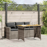 Vidaxl 2-delige tuinset met kussens poly rattan grijs