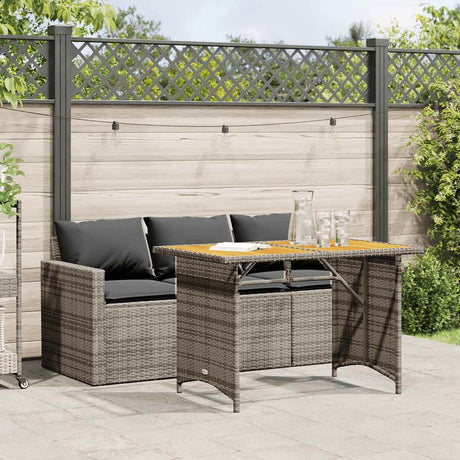 Vidaxl 2-delige tuinset met kussens poly rattan grijs