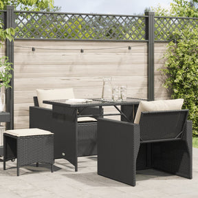 Vidaxl 4-delige loungeset met kussens poly rattan zwart