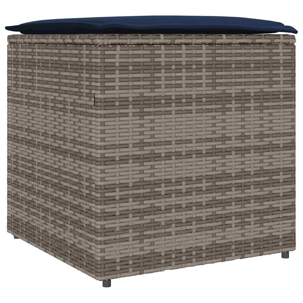 Vidaxl kussenbox met opslag grijs 50 x 50 x 50 cm poly rattan