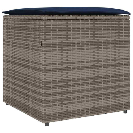 Vidaxl kussenbox met opslag grijs 50 x 50 x 50 cm poly rattan