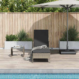 Vidaxl ligstoel poly rattan grijs en donkergrijs