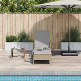 Vidaxl ligstoel poly rattan beige en licht grijs