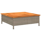 Vidaxl Parasol podlaga 70x70x25 cm poli rattan acacia lesena siva