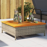 Vidaxl Parasol Femme 70x70x25 cm Poly Rattan Acacia Wood Grey