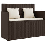 Vidaxl tuinbank met kussens poly rattan bruin