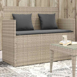 Vidaxl tuinbank met kussens poly rattan lichtgrijs
