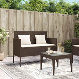 Vidaxl tuinbank met kussens poly rattan bruin