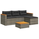 Vidaxl 3-delige loungeset met kussens poly rattan grijs