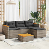 Vidaxl 3-delige loungeset met kussens poly rattan grijs