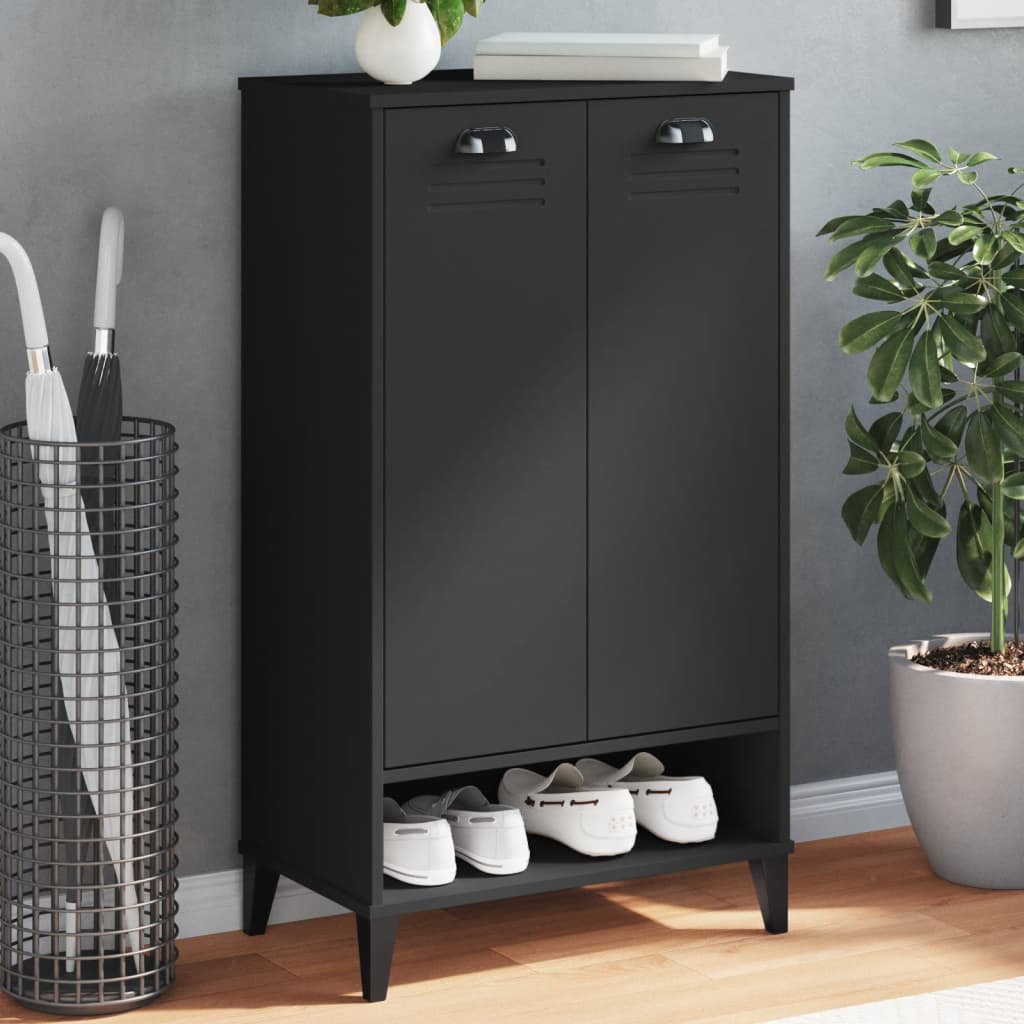 Vidaxl Shoe Cabinet Viken Properted Wood Black