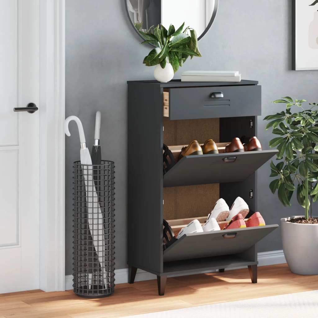 Vidaxl Shoe Cabinet Viken redigeret træ Antracit Gray