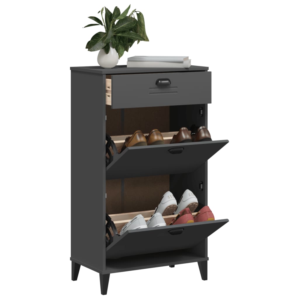 Armoire à chaussures vidaxl viken en bois édité gris anthracite