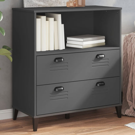 Vidaxl boekenkast viken 80x40x90 cm bewerkt hout antracietgrijs