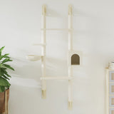 VidaXL Cat furniture Wall -mounted with scratching post 180 cm cream -colored