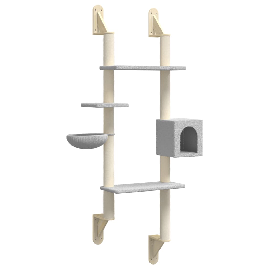 Vidaxl Cat Furniture Wall monteret med ridsepol 180 cm lysegrå