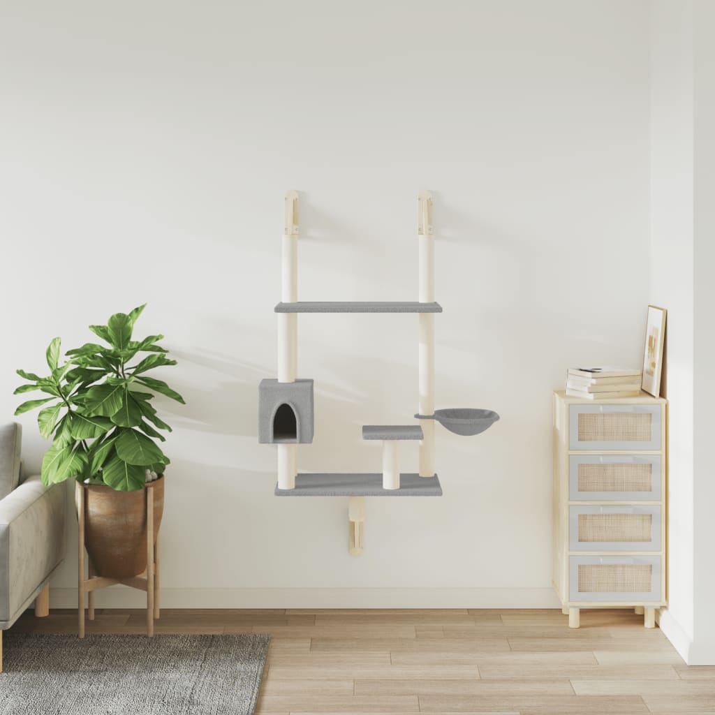 Vidaxl Cat Furniture Wall monteret med ridser efter 153 cm lysegrå