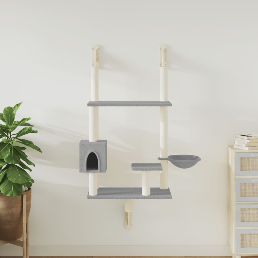 Vidaxl Cat Furniture Wall montato con graffi dopo 153 cm grigio chiaro