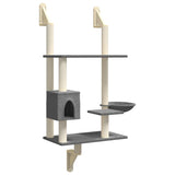 Vidaxl Cat Furniture Wall -montato con graffi dopo 153 cm grigio scuro