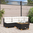 Vidaxl tuinhoekbank met kussens poly rattan zwart