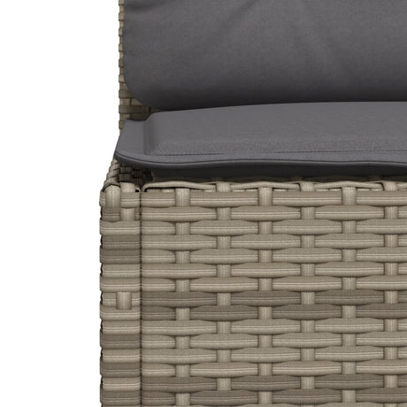 Vidaxl tuinbank zonder armleuning met kussens poly rattan grijs