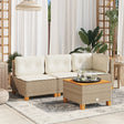 Vidaxl tuintafel 55x55x36 cm poly rattan en acaciahout beige