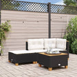 Vidaxl tuinkruk met kussen 63,5x56x32 cm poly rattan zwart