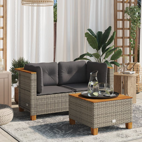 Vidaxl tuinhoekbanken 2 st met kussens poly rattan grijs