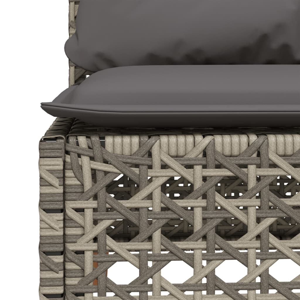 Vidaxl tuinbank zonder armleuning met kussens poly rattan grijs