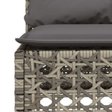 Vidaxl tuinbank zonder armleuning met kussens poly rattan grijs