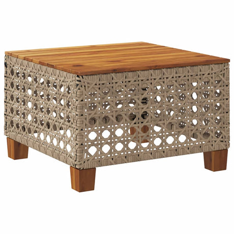 Vidaxl tuintafel 55x55x36 cm poly rattan en acaciahout beige