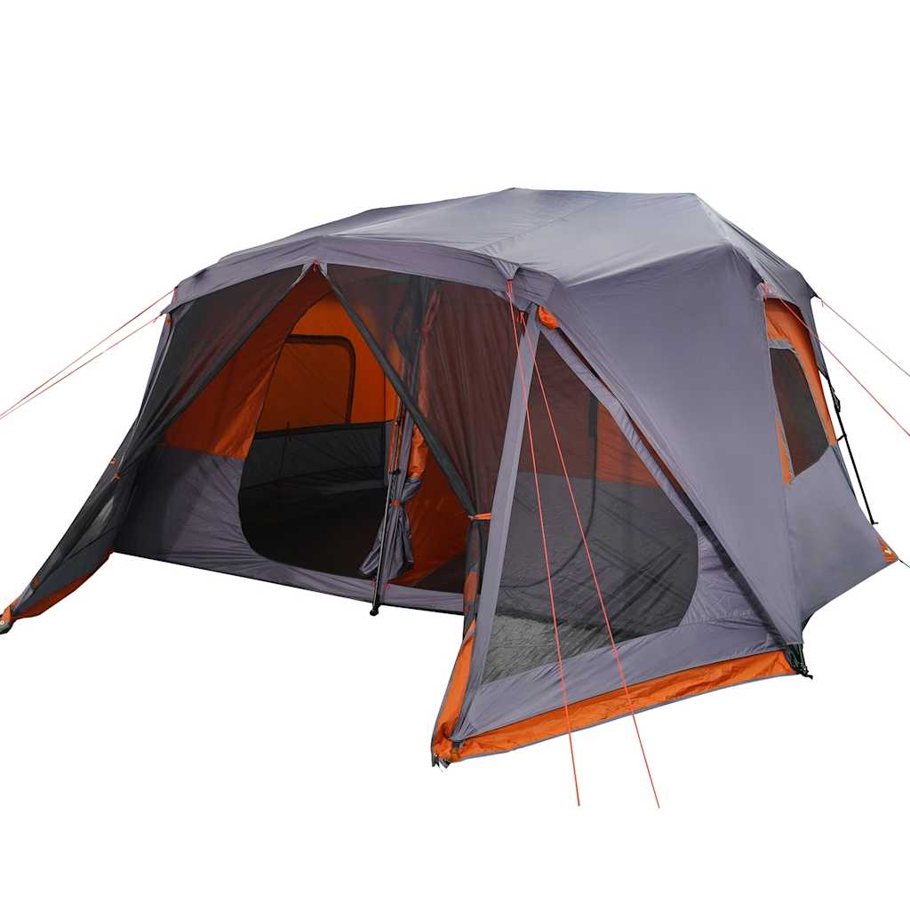 VidaXL Tent 10-person Waterproof Fast Donling Gray and Orange